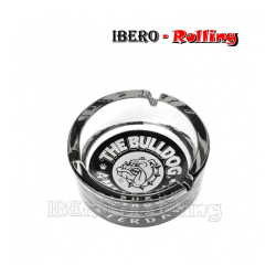 cenicero bulldog cristal logo blanco y negro