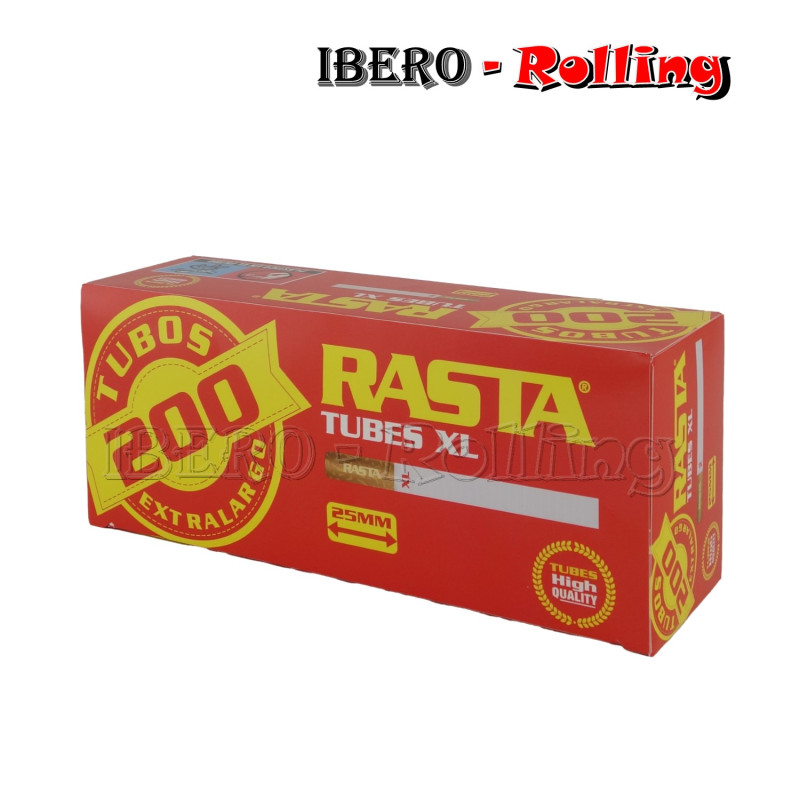Tubos Rasta rojo 200 filtro largo, cajón de 56 unidades.